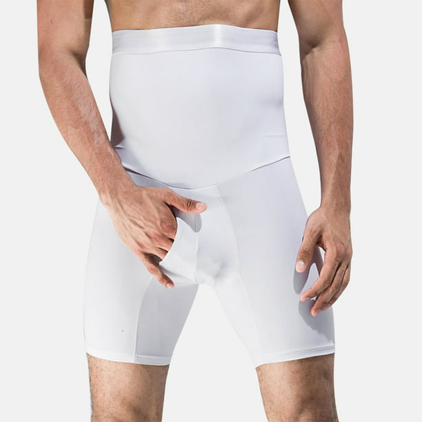Men High Waist Tummy Control Body Shaper Shorts Mesh Compression Shapewear Pants